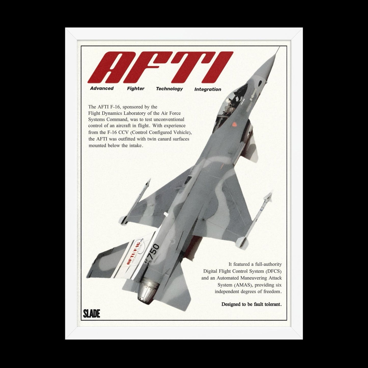 Framed Vintage AFTI F-16