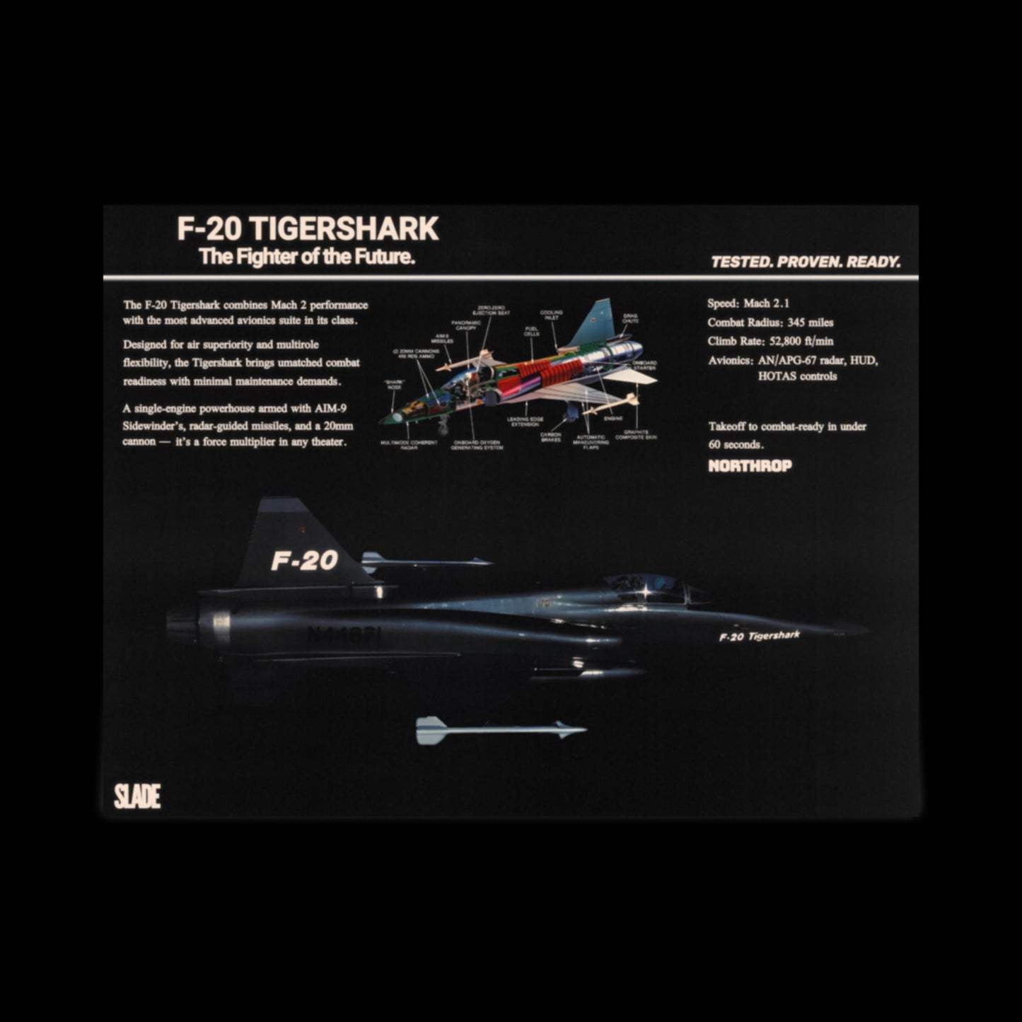 F-20 Tigershark Horizontal Poster